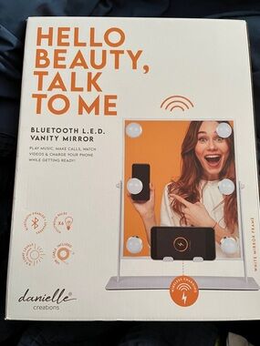 Danielle Creations Bluetooth LED Vanity Mirror - White & Orange
